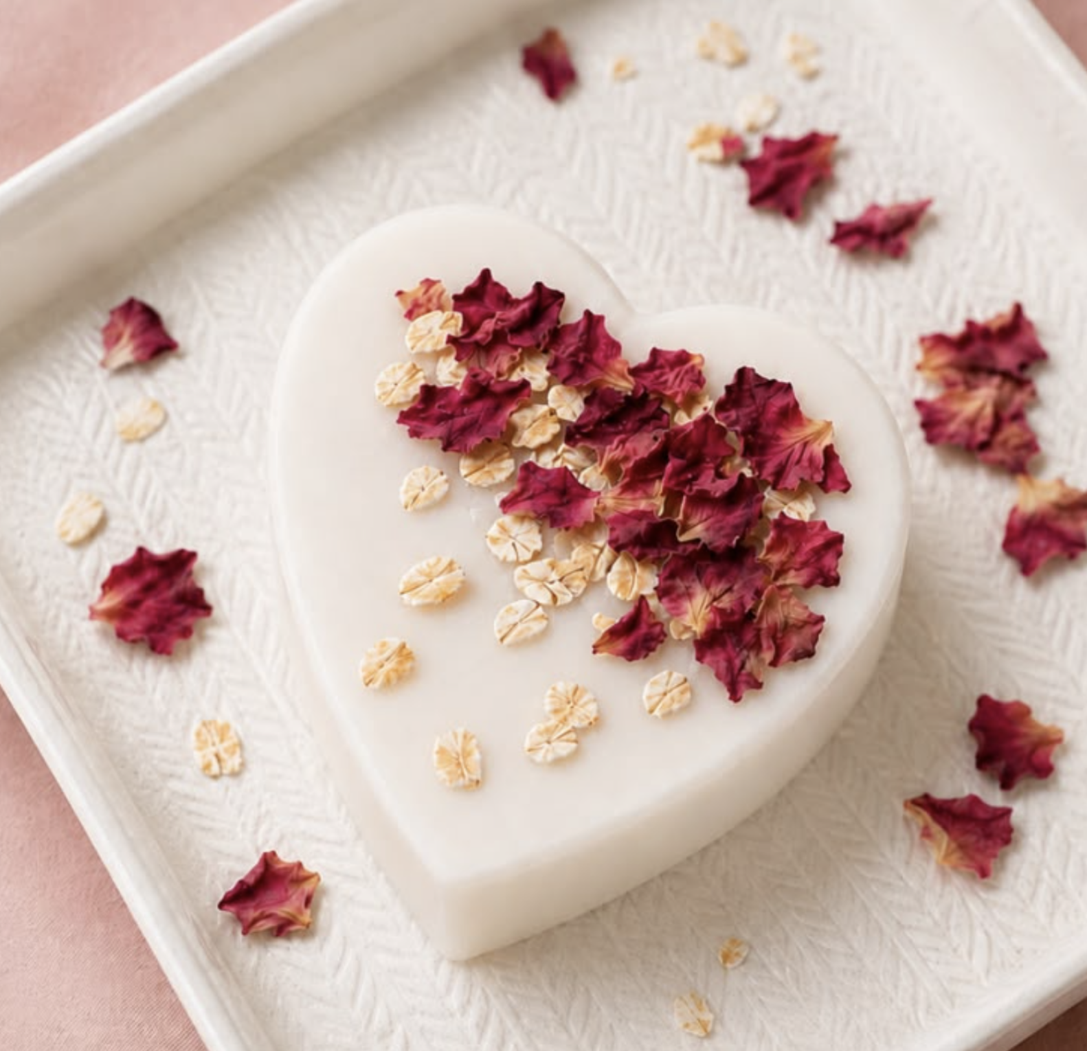 Oatmeal & Rose Petal Glow — handmade organic soap