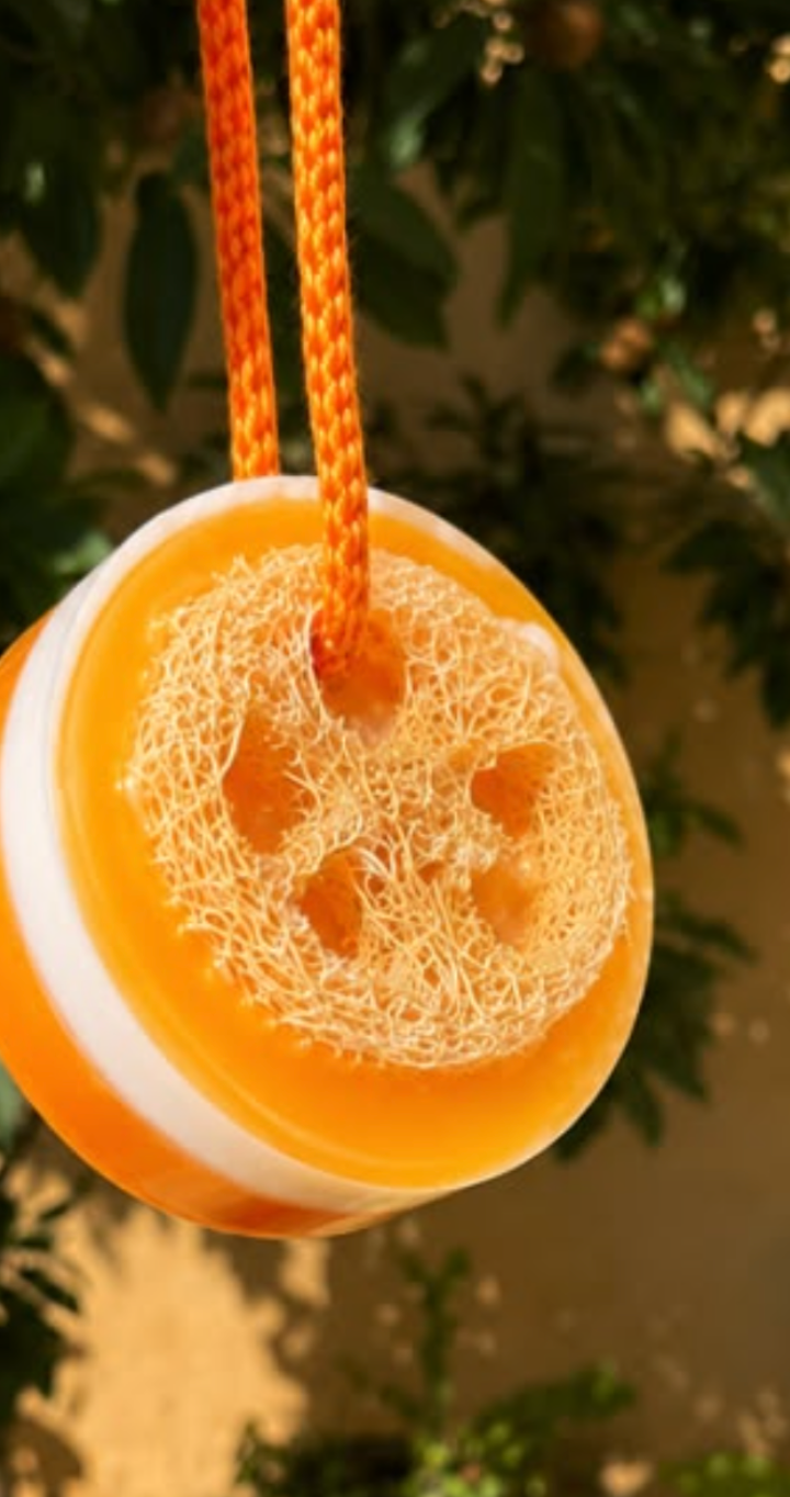Orange Loofah Bath Soap — handmade organic soap