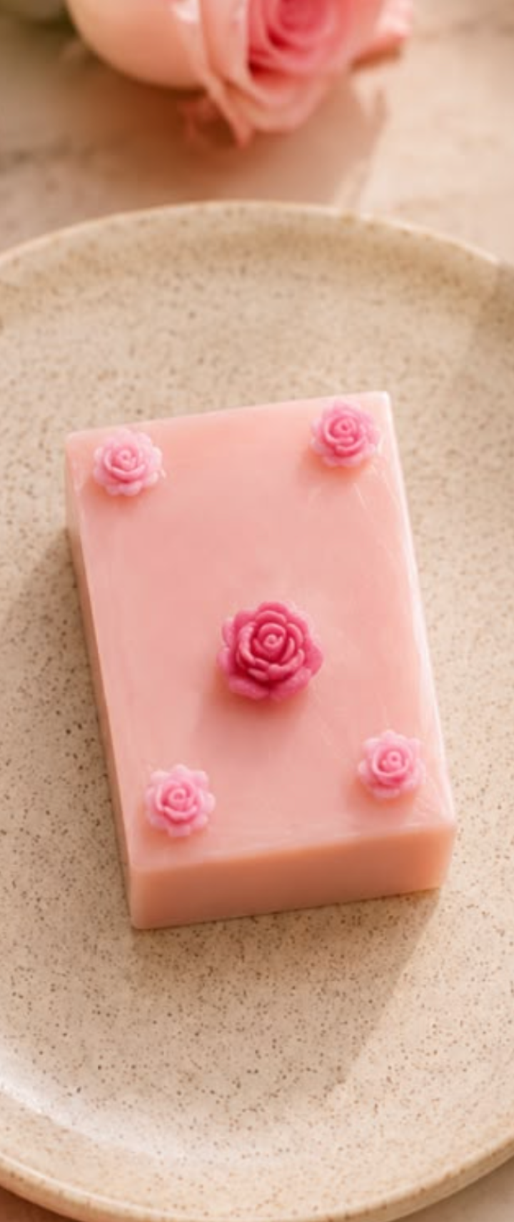 Shea Butter & Honey Soap, Rose Embed — handmade organic soap
