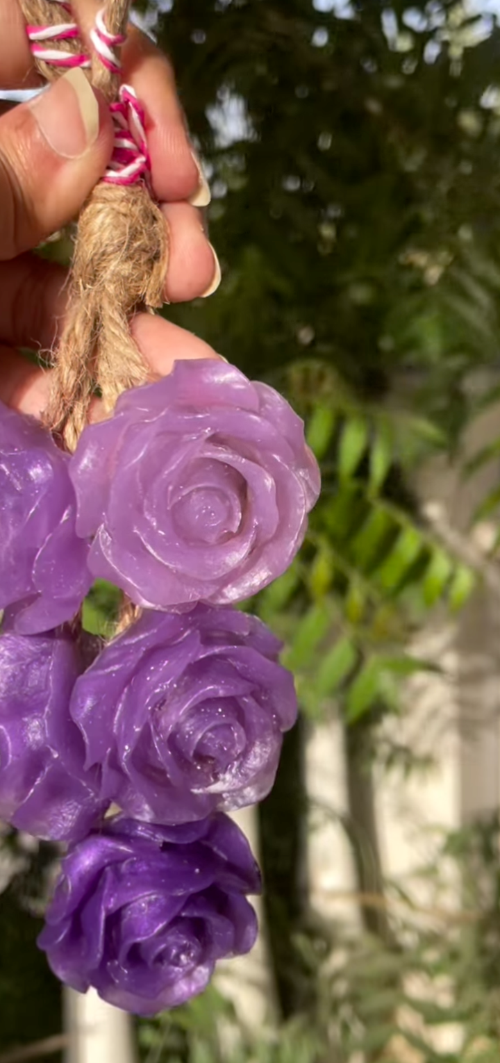 Lavender Rose Hanging Soap — handmade organic soap