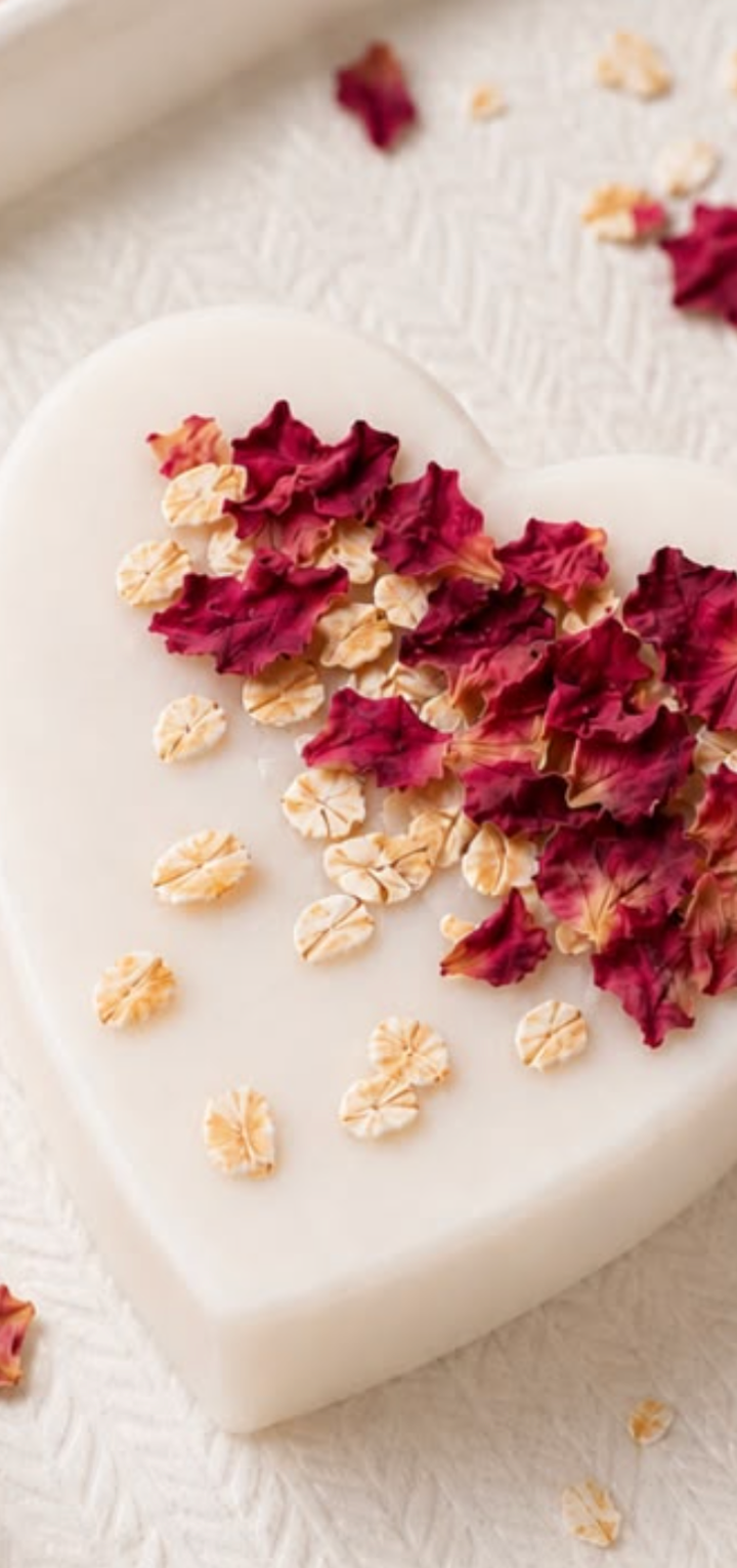 Oatmeal & Rose Petal Glow — handmade organic soap