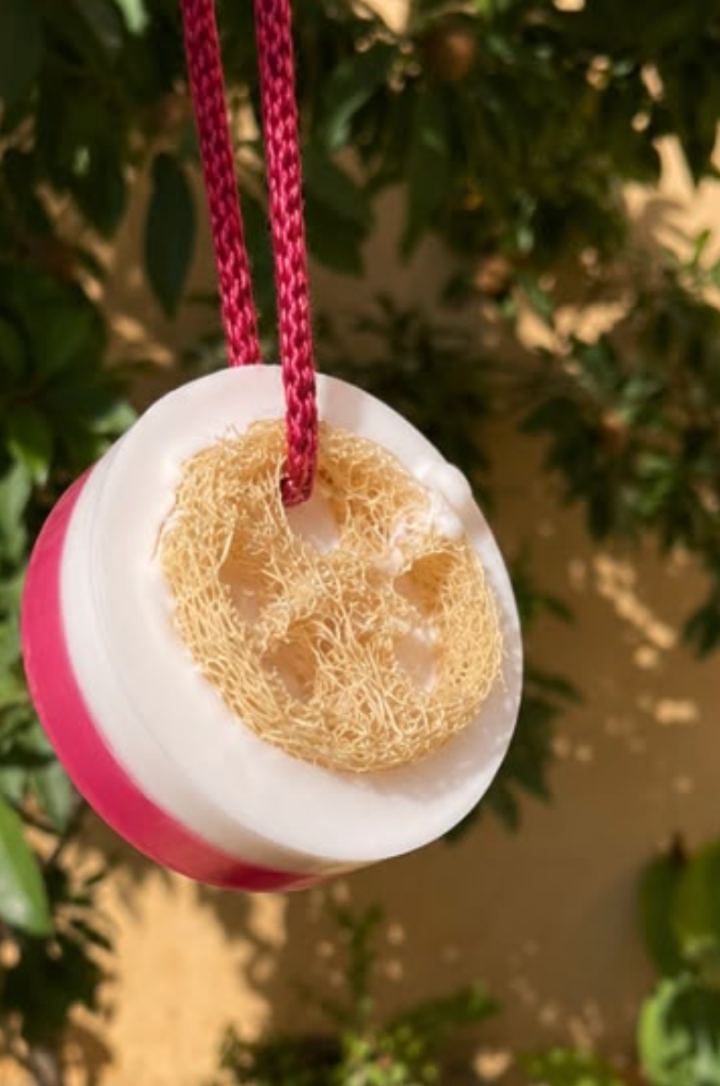 Strawberry Loofah Bath Soap — handmade organic soap