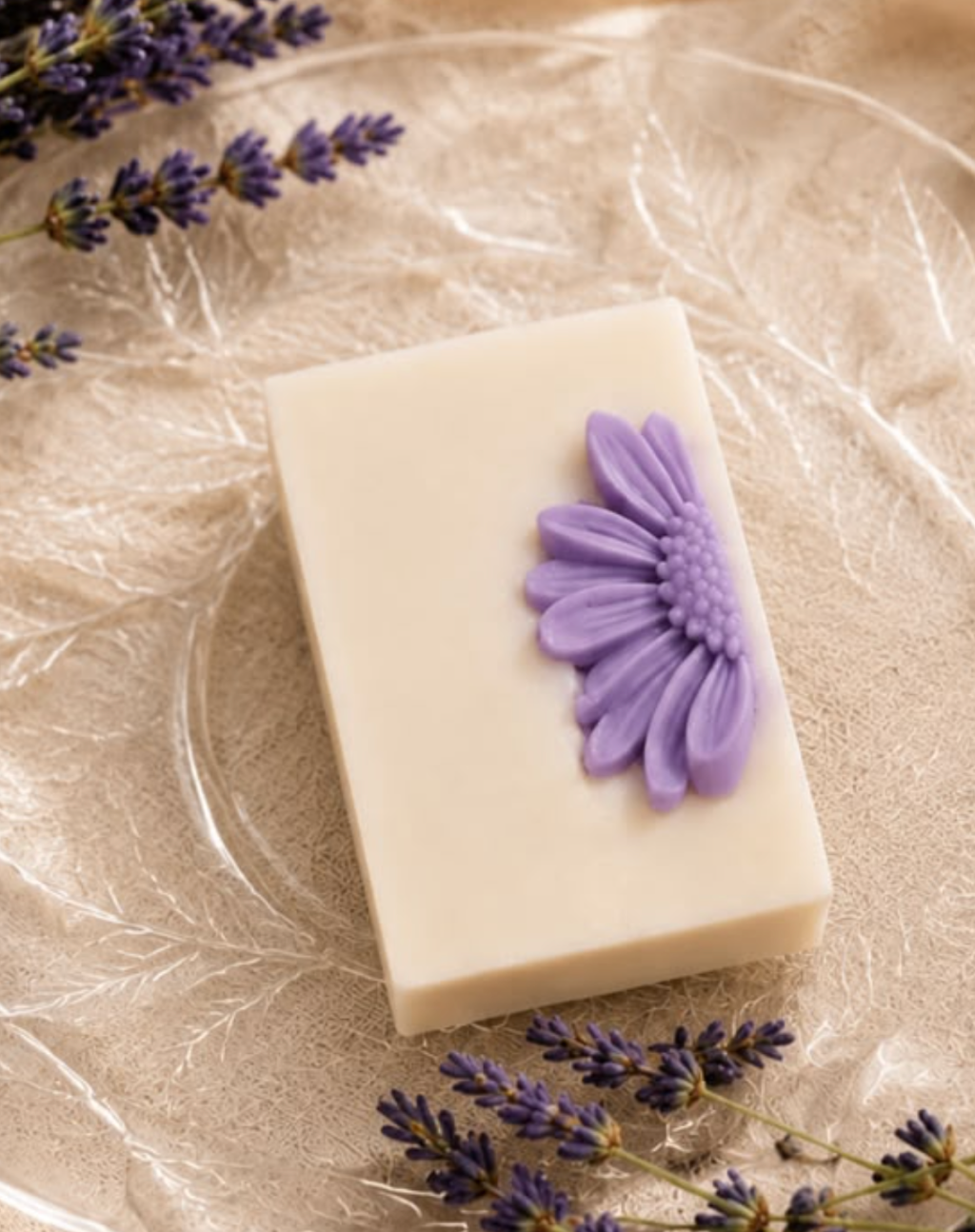 Shia Butter & Honey Soap, lavender Half Daisy — handmade organic soap by Bloom by Aneela